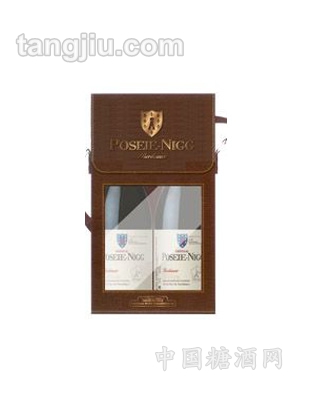 黑尼勒葡萄酒双支皮盒