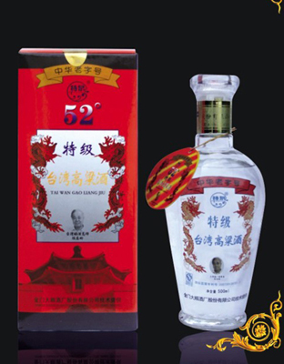 52度台湾高粱酒红盒特泉台湾高粱酒