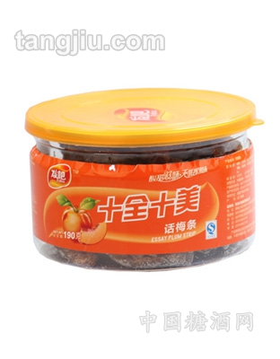 发吧-十全十美话梅条190g-椭圆瓶装