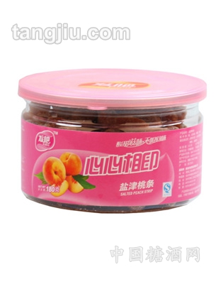 发吧-心心相印盐津桃条180g-椭圆瓶装