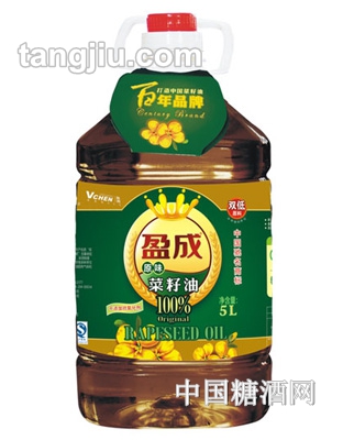 盈成双低原味菜籽油5L