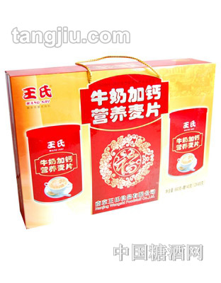 王氏牛奶加钙营养麦片800g