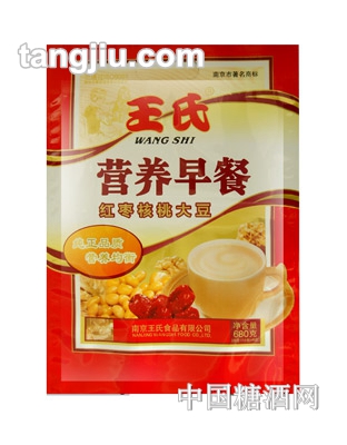 王氏红枣核桃大豆营养早餐680g