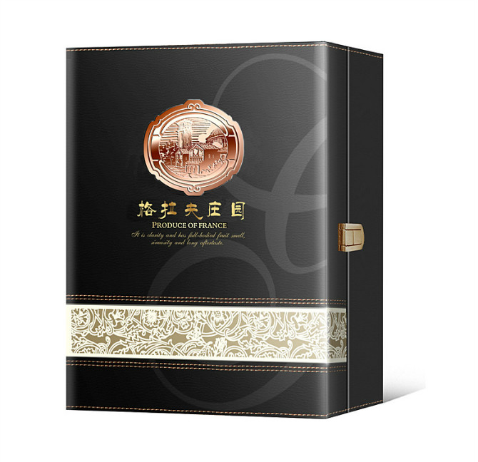 现代黑金皮礼盒