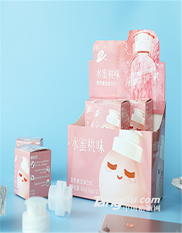 维咔水蜜桃味瓶盖饮料