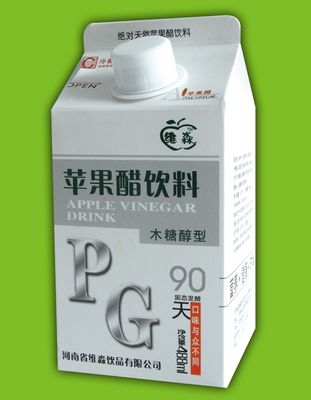 维淼银鼎488ml屋顶盒无糖苹果醋