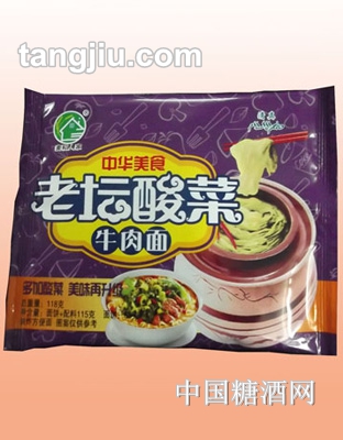 麦稻人家老坛酸菜牛肉面118g