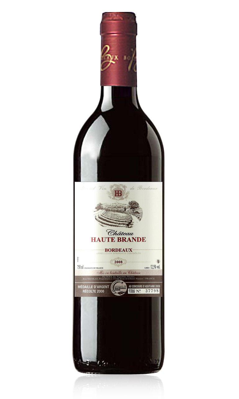 法国银奖欧柏龙堡红葡萄酒Chateau Haute Brande