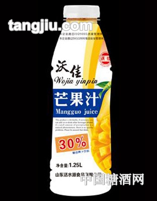 沃佳芒果汁果汁饮料瓶1.25L