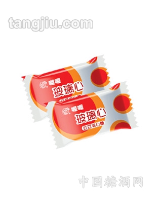 喔喔玻璃心夹心硬糖红豆味
