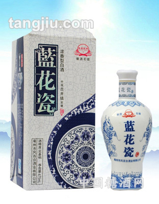 蓝花瓶五福人家