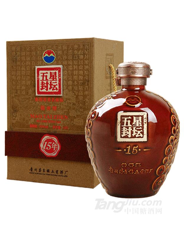贵州五星封坛15年53度酱香型白酒-1.5L