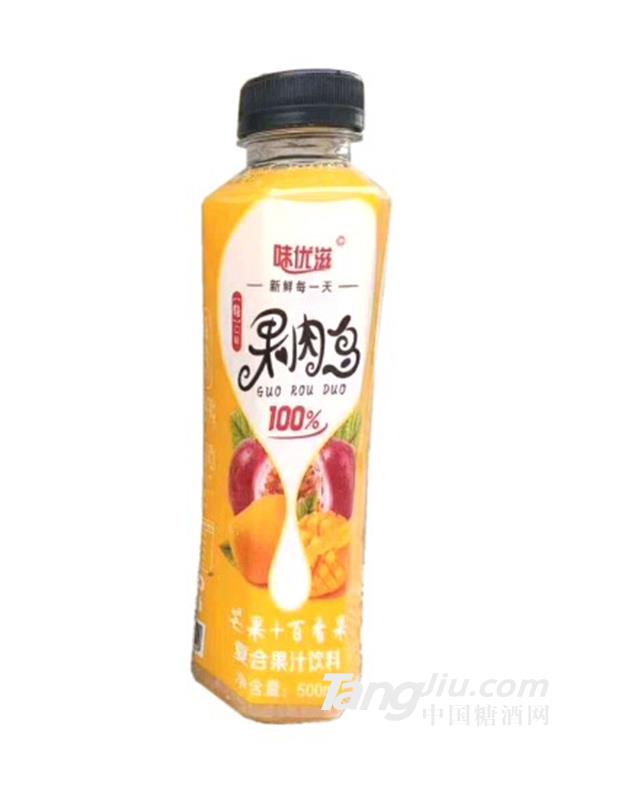 味优滋果肉多芒果+百香果500ml