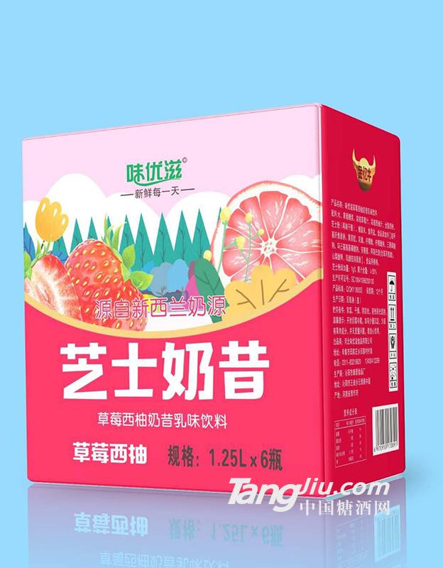 味优滋芝士奶昔草莓西柚味1.25L×6瓶