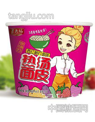 芳大妈热汤面皮西红柿打卤味桶装