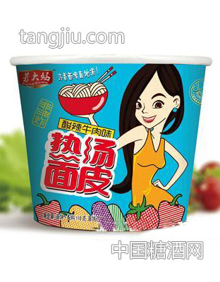 芳大妈热汤面皮酸辣牛肉味