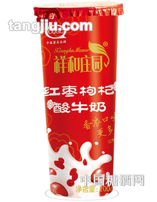 祥和庄园红枣枸杞酸牛奶200ml