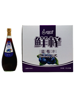 恒爱鲜榨蓝莓汁箱装1.5LX6瓶