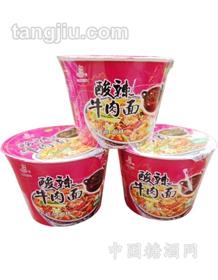 酸辣牛肉面桶装
