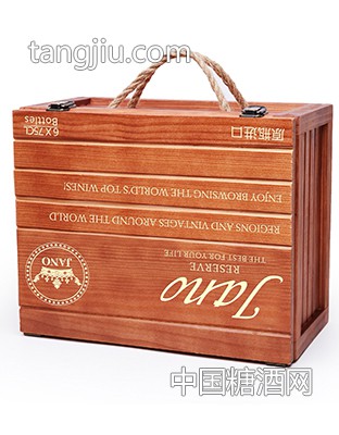 雅诺干红-6支装效果图-雅诺葡萄酒包装盒