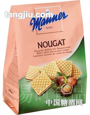 【曼妮】榛果牛轧夹心华夫薄饼200g