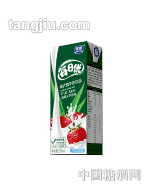 银桥每日优果汁酸牛奶饮品（草莓+芦荟）250ml