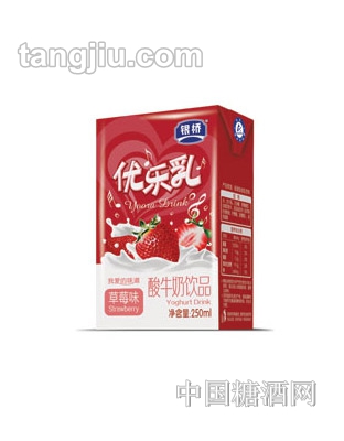 银桥优乐乳草莓味酸牛奶250ml
