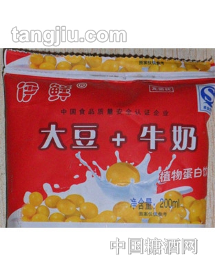 伊鲜大豆+牛奶植物蛋白饮料200ml