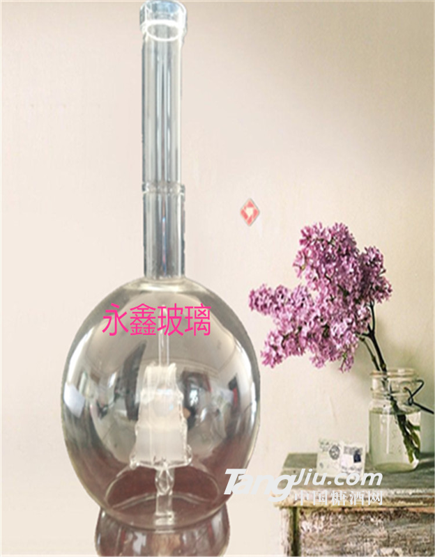 内置帆船灯泡型玻璃酒瓶