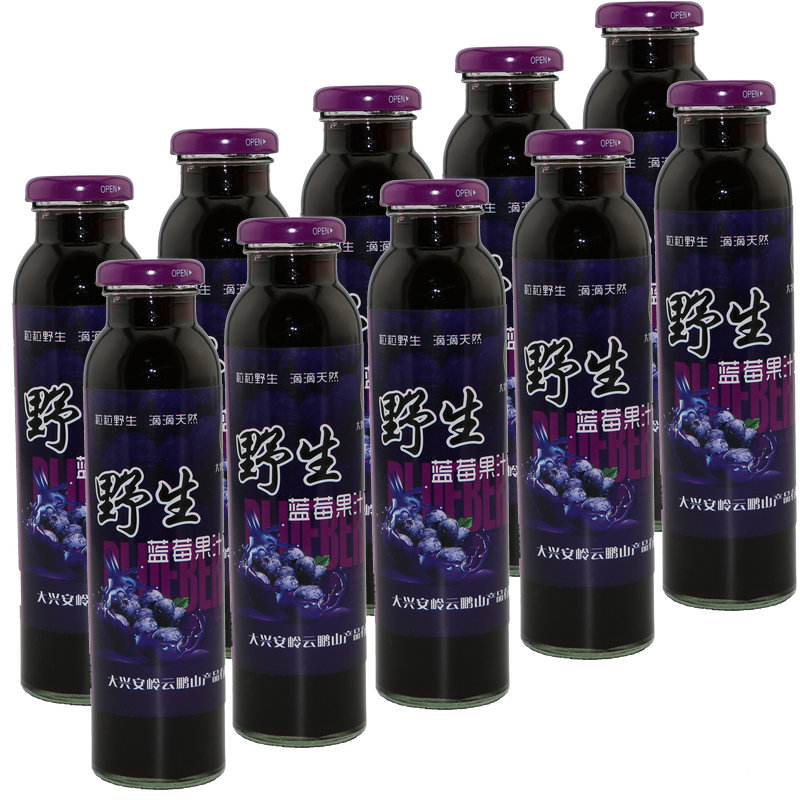 神州北极 天然 野生蓝莓汁 蓝莓果汁 蓝莓饮料 300ml