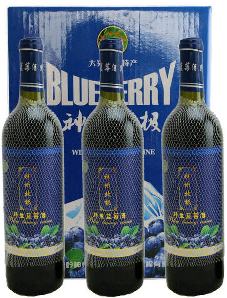 神州北极 野生蓝莓酒750ML 野生优质蓝莓果酒 原生态红