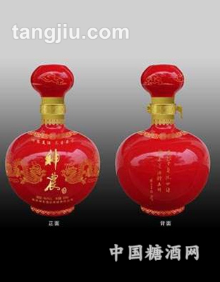 神农酒瓶中国红圆