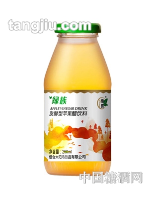 绿族发酵型苹果醋饮料炫彩260ml