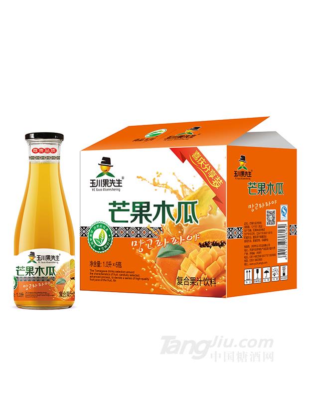 1L×6-玉川果先生63#芒果木瓜果汁饮料