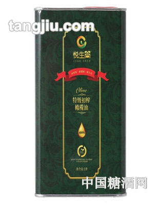 悦生合初榨橄榄油铁盒1L
