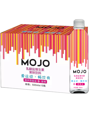 MOJO乳酸盐维生素果味饮料-澳洲雪晶盐+蜜桃味500ml*15