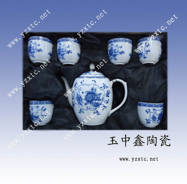 供应手工陶瓷茶具6头青花景德镇茶具