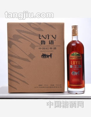 鲁语红枣酒水晶瓶12度-700ml
