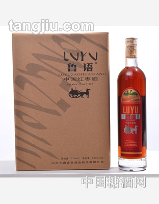 鲁语红枣酒水晶瓶12度-520ml