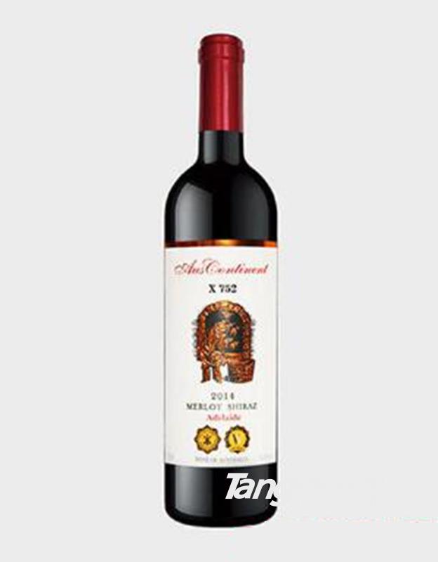 澳洲X752美乐西拉子干红葡萄酒14度