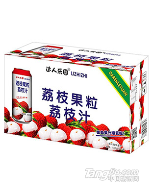 达人乐园荔枝果粒荔枝汁饮料箱装-320ml