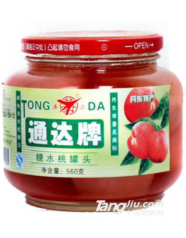 通达牌560克糖水桃罐头