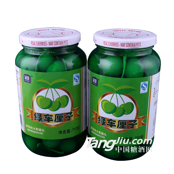冠荣绿色车厘子水果罐头710g