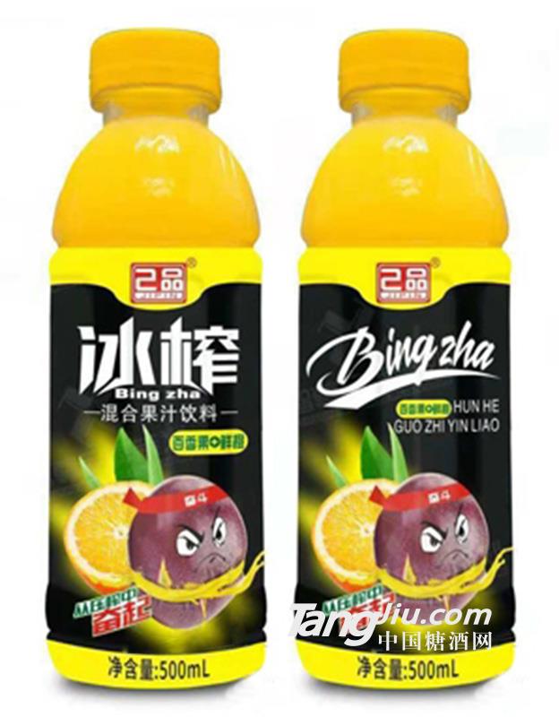 己品冰榨百香果+鲜橙混合果汁饮料500ml