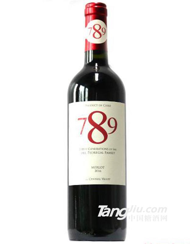 智利德佩雷家族789美乐干红葡萄酒