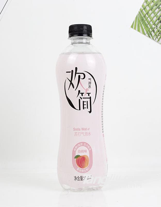 欢简苏打气泡水白桃味480ml