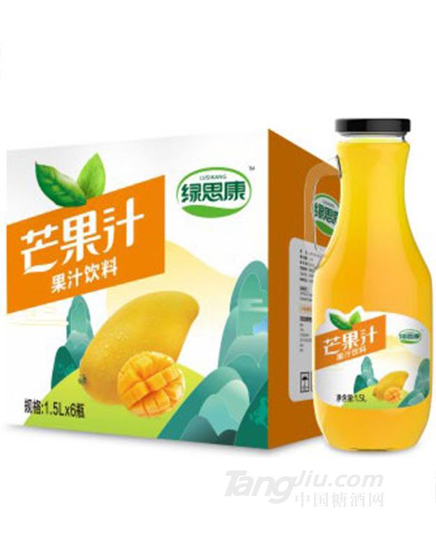 绿思康芒果汁果汁饮料1.5LX6