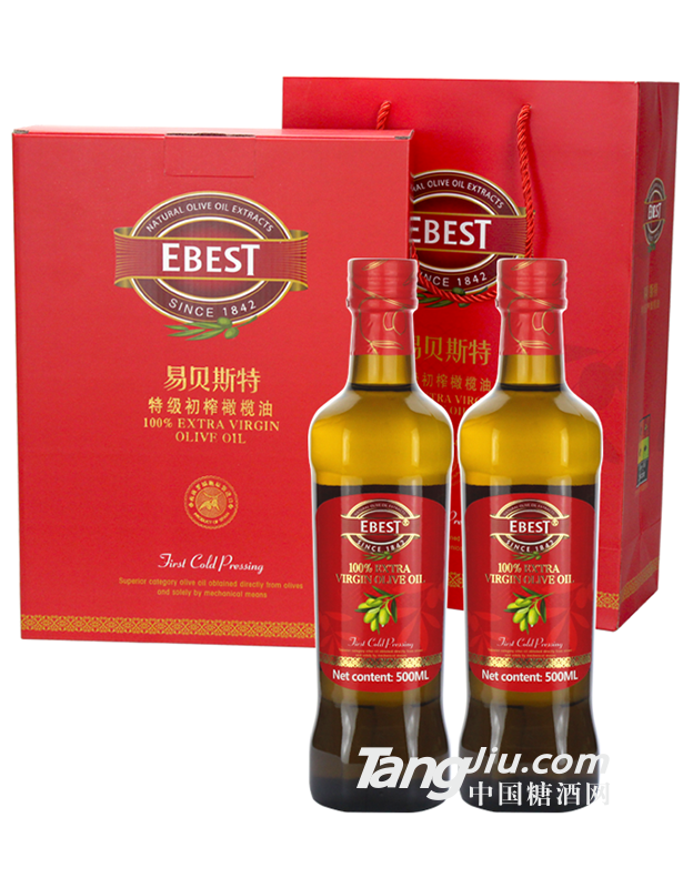 易贝斯特橄榄油中国红500mlx2