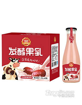 粒汁健发酵果乳红枣乳味饮料1.5LX6