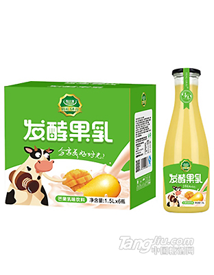粒汁健发酵果乳芒果乳味饮料1.5LX6瓶